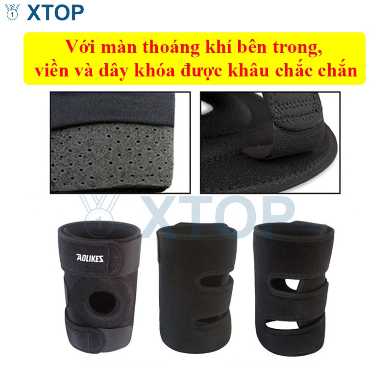 Bó gối thể thao có đệm silicon, Bó bảo vệ đầu gối đa năng luyện tập thể thao Aolikes 7616