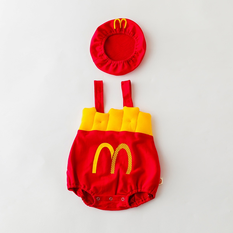 Áo liền quần ttkaababy hóa trang món khoai tây chiên McDonald Halloween cho bé trai/ bé gái 0-3-9-12 tháng