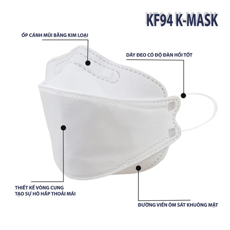 Khẩu trang KF94 BC Mask bịch 5 cái - khẩu trang y tế 3D chống bụi mịn