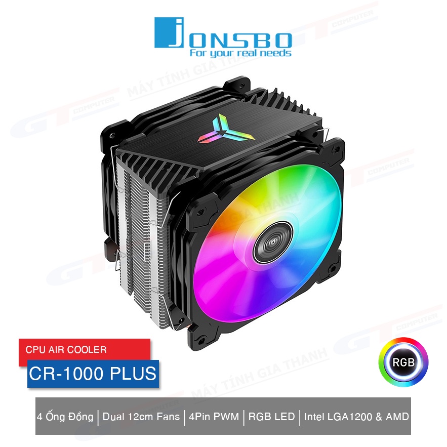 Tản Nhiệt CPU Jonsbo CR1000 Plus - Tản Nhiệt Khí 4 Ống Đồng Dual Fan