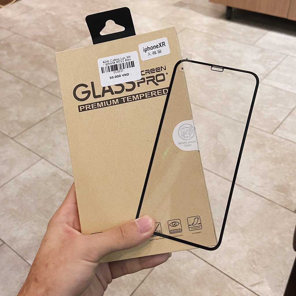 Cường lực full màn Glass Pro full hộp dành cho iPhone 11 Pro Max 7 8 Plus X XsMax XR Cú Mèo Case