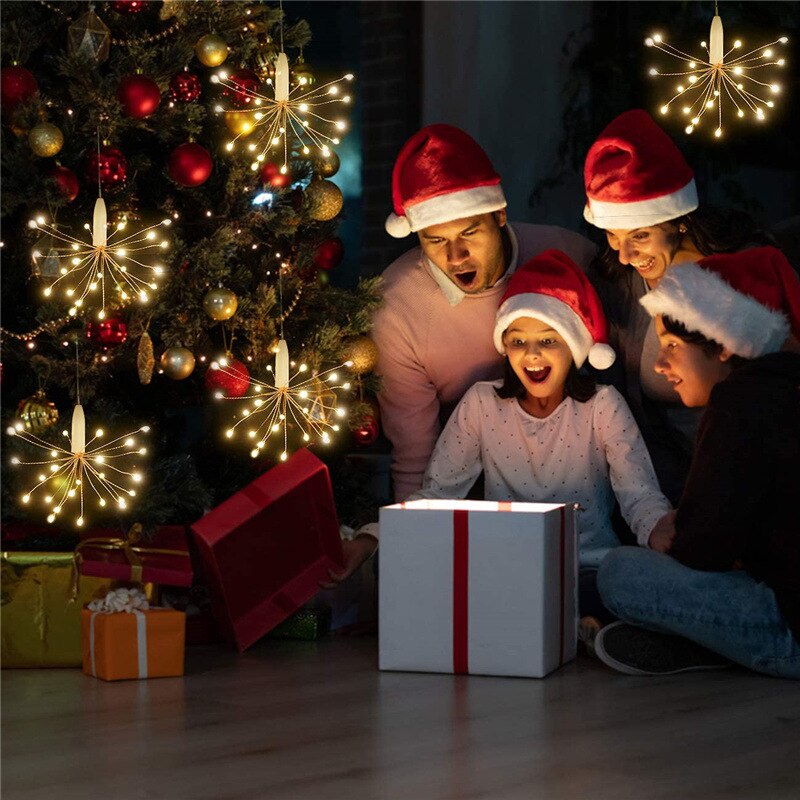 Dây Đèn LED 25 Bóng Hình Hoa Bồ Công Anh Trang Trí Giáng Sinh Kèm Hộp Pin