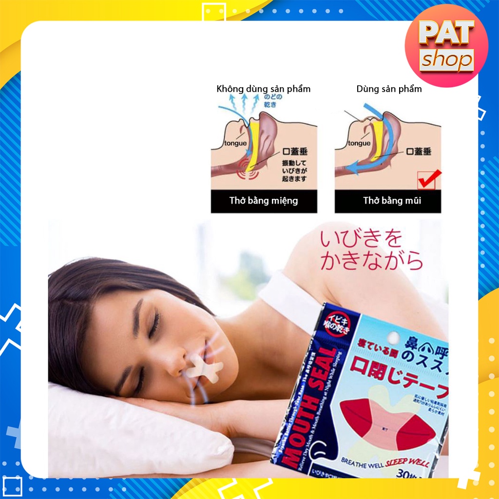 Miếng dán chống ngáy ngủ Nhật Bản set 30 miếng X, nhựa PVC trong suốt