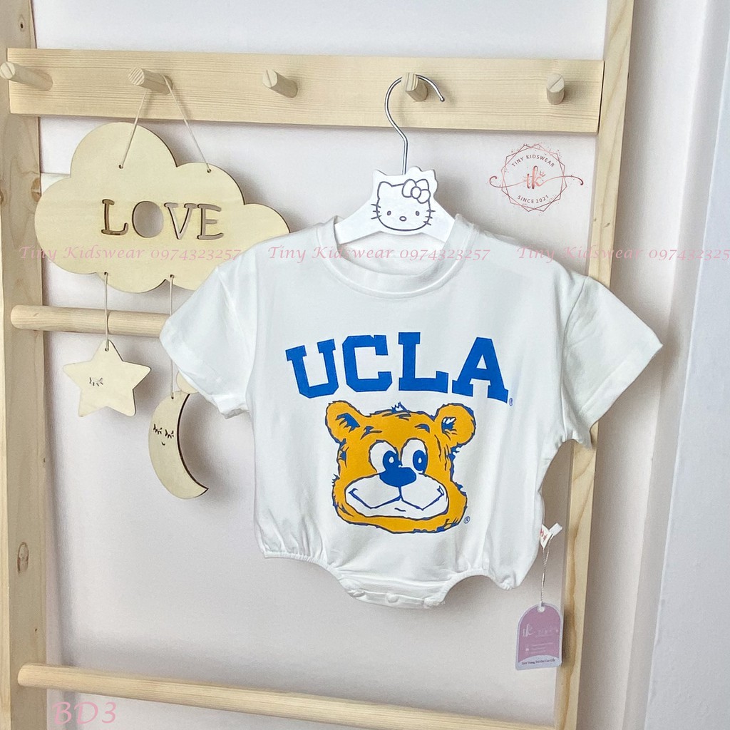 Bộ bodysuit cotton ngắn tay hình hổ UCLA cho bé từ 4-13kg [BD3]