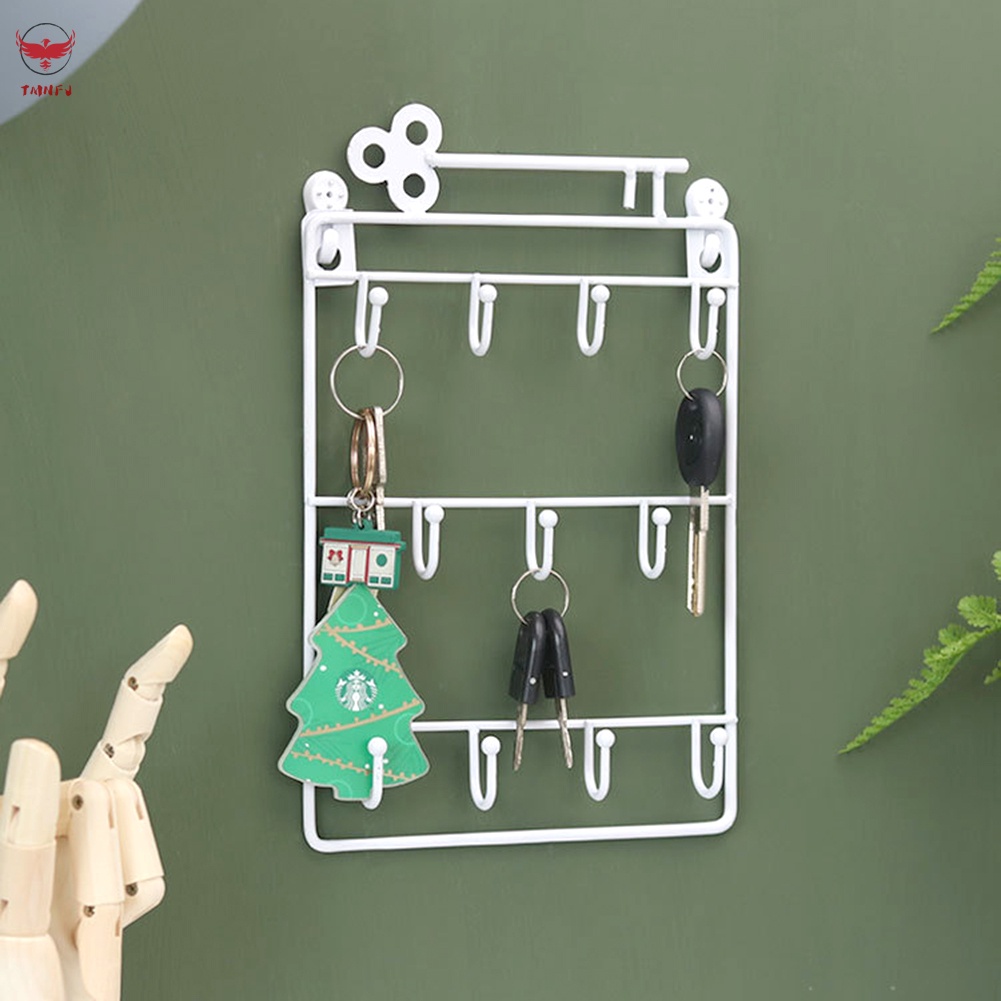 Giá Treo Chìa Khóa 11 Móc Bằng Sắt Gắn Tường Tiết Kiệm Không Gian Giá Đỡ