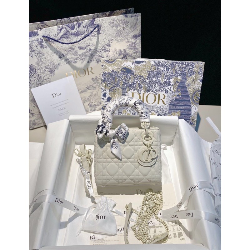 Túi xách nữ thương hiệu Dior CD da thật cao cấp kèm dây đeo tháo rời thời trang