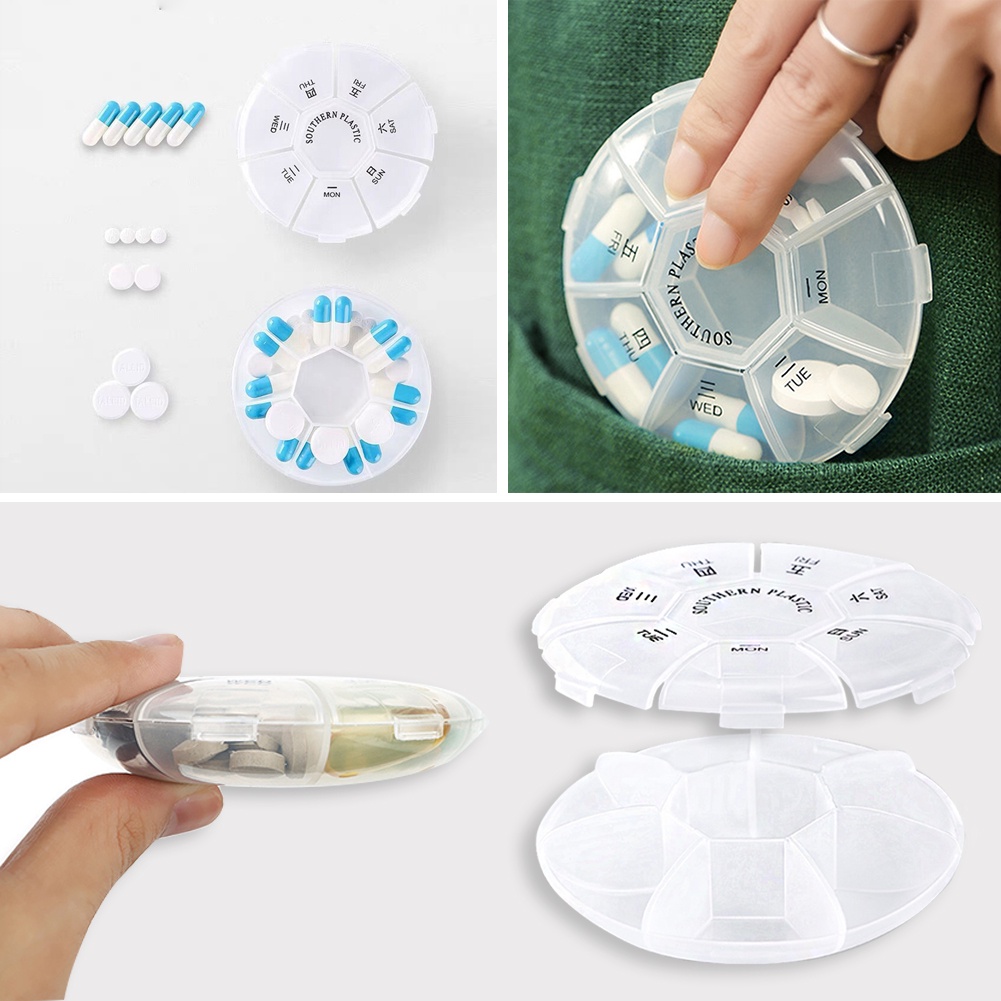 Hộp Đựng Thuốc 7 Ngăn Tiện Dụng Khi Đi Du Lịch Giá Đỡ