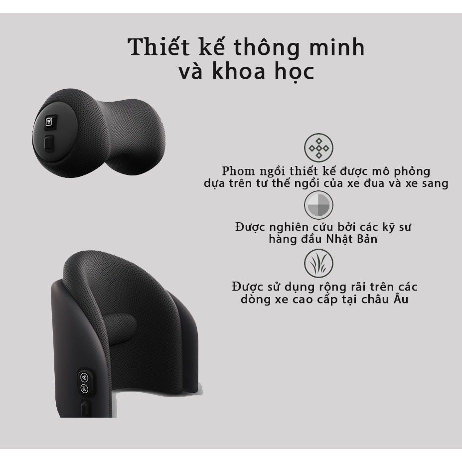 Combo Gối Và Đệm Tựa Massage Chườm Nóng Ô Tô - Văn Phòng, Cao Su Non, 6 Chế Độ, Cổng Cắm USB, Bảo Hành 12 Tháng | BigBuy360 - bigbuy360.vn