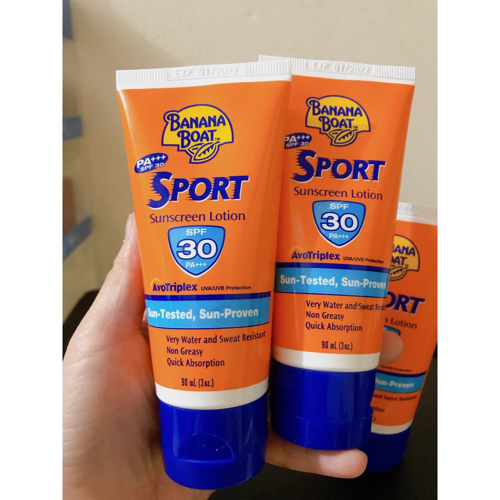 [Nhập Khẩu Mỹ Date 01/2022] Kem Chống Nắng Banana Boat Sport Thể Thao SPF30 PA+++ (90ml)