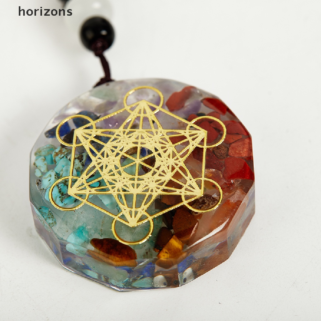 [horizons] Mặt Vòng cổ Đá Chakra Năng Lượng Tự Nhiên Mang Lại May Mắn