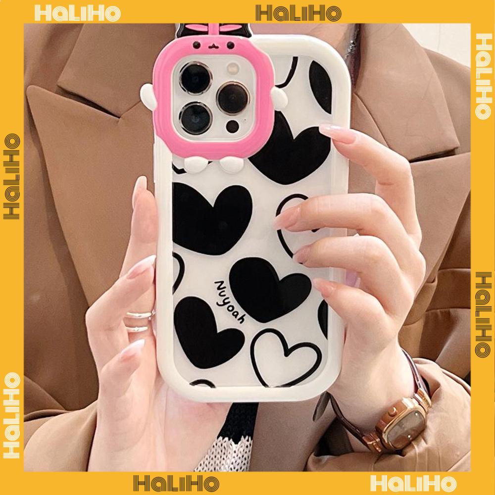 iPhone Case Silicone Soft Case Clear Case Airbag Shockproof Protection Camera Shiny Feel Love Cartoon Cute Compatible For iPhone 11 Pro Max 13 Pro Max 12 Pro Max 7Plus xr XS Max