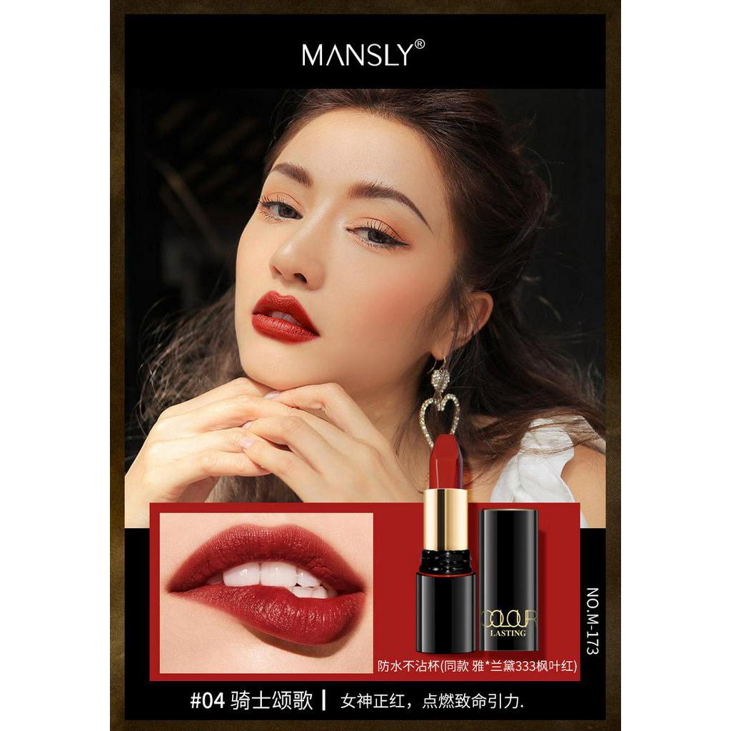Son lì phong cách retro lâu trôi chống thấm nước MANSL màu nhung cao cấp  cho nữ sinh lipstick