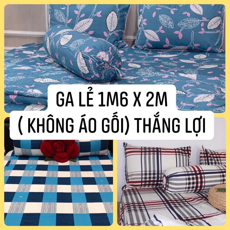 Drap lẻ (ga giường không áo gối) 1m6 x 2m Thắng lợi chuẩn logo nhiều mẫu