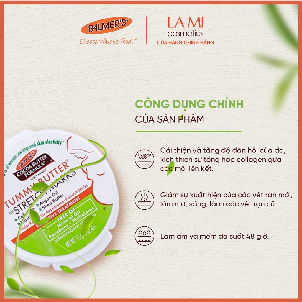 [Mã FMCGMALL -8% đơn 250K] (Mini Size) Bơ đậm đặc tăng cường ngăn ngừa và hỗ trợ điều trị rạn da Palmer's 15g