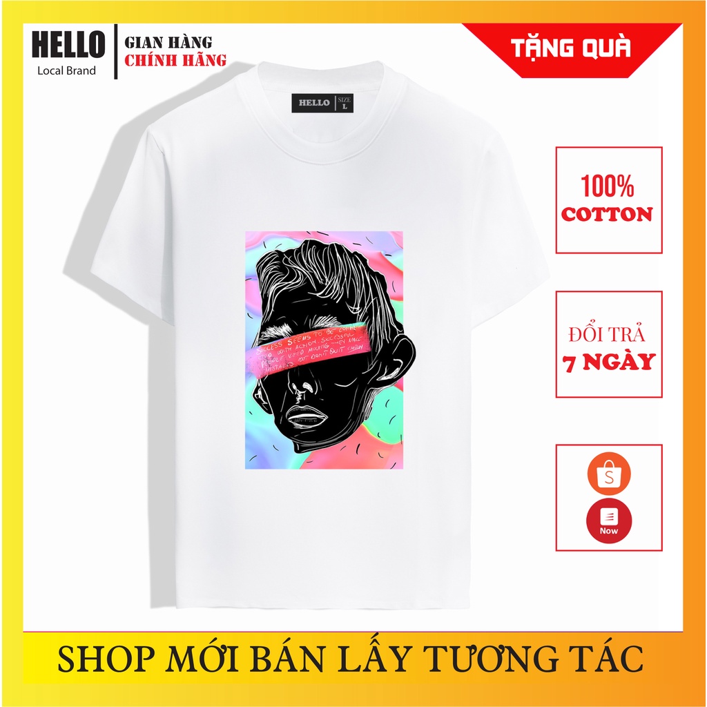 Áo thun Nam Nữ tay lỡ Unisex áo phông form rộng, Phông Đen Trắng in hình Hello Baugasm Tóc Bạc_Ap56 | BigBuy360 - bigbuy360.vn