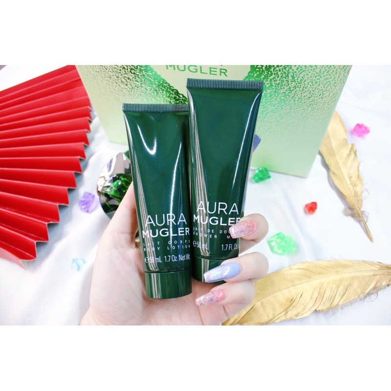 Set Nước Hoa 30ml, body lotion và sữa tắm 50ml Mugler Aura