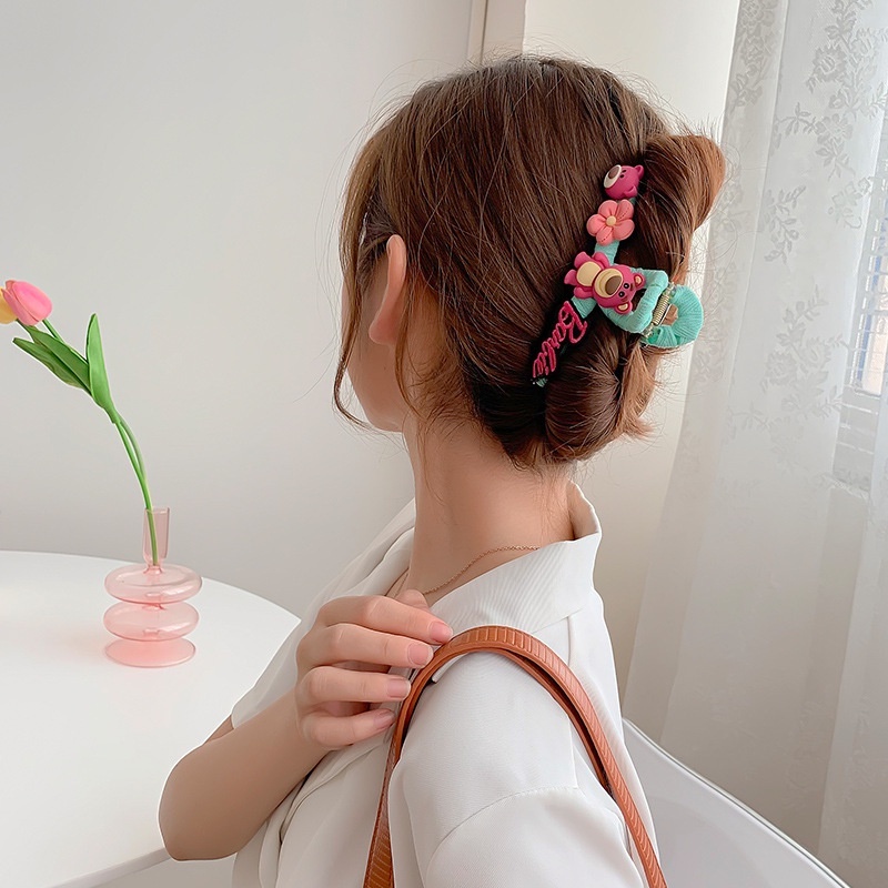 Dây Cột Tóc Cao Su Co Giãn Hình Gấu Dâu Tây Phong Cách Hàn Quốc Dễ Thương Cho Nữ