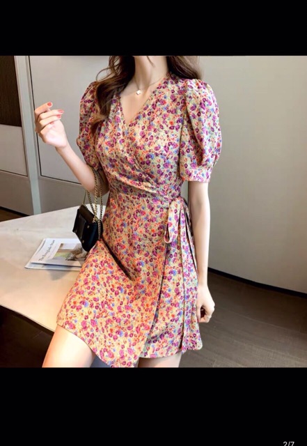 🎗MẪU HOT🎗Đầm Hoa Nhí Cổ Chéo siêu xinh | BigBuy360 - bigbuy360.vn