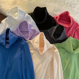 🌈loạt cầu vồng 🌈áo thun tay dài cổ cao ôm dáng thời trang dành cho nữ