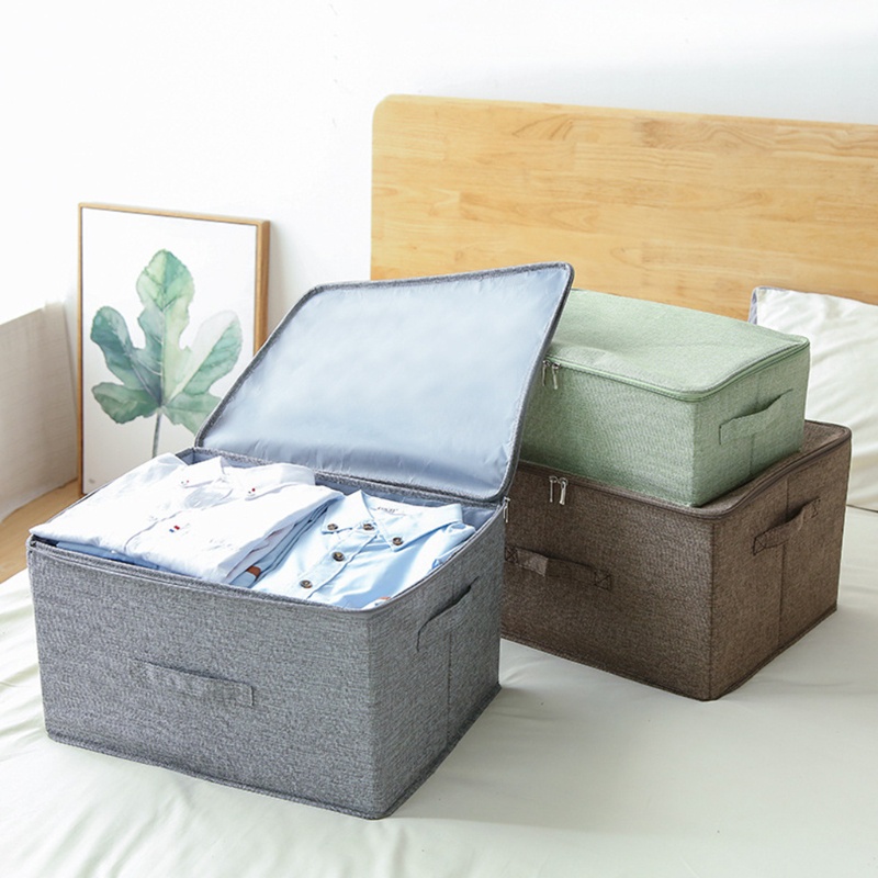 Hộp Đựng Đồ Lót / Chăn Bằng Vải Lanh Cotton Gọn Gàng Ốp