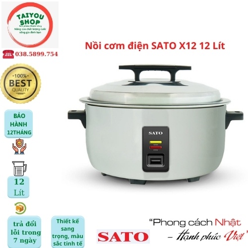 Nồi Cơm Điện,Nồi Cơm Điện  SATO X12 [ Loại Tốt] Dung Tích 12 Lít - Bảo Hành 12 Tháng - Trả Đổi Lỗi Trong 7 Ngày