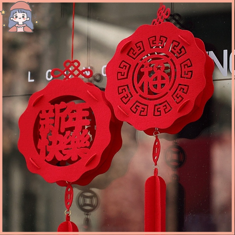 Đèn lồng đỏ treo tường trang trí năm mới kiểu Trung Hoa