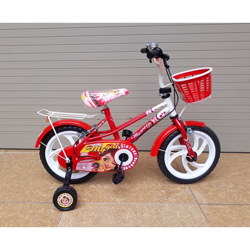 [Trợ giá] Xe đạp bánh 14 cho bé trai/gái 4-5 tuổi (đỏ + hồng + xanh)