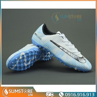 Giày Thể Thao Giày Đá Banh Nam Nữ Mer CR7 Xanh Trắng - Giày Đá Bóng Cao Cấp Mới Đẹp 2020
