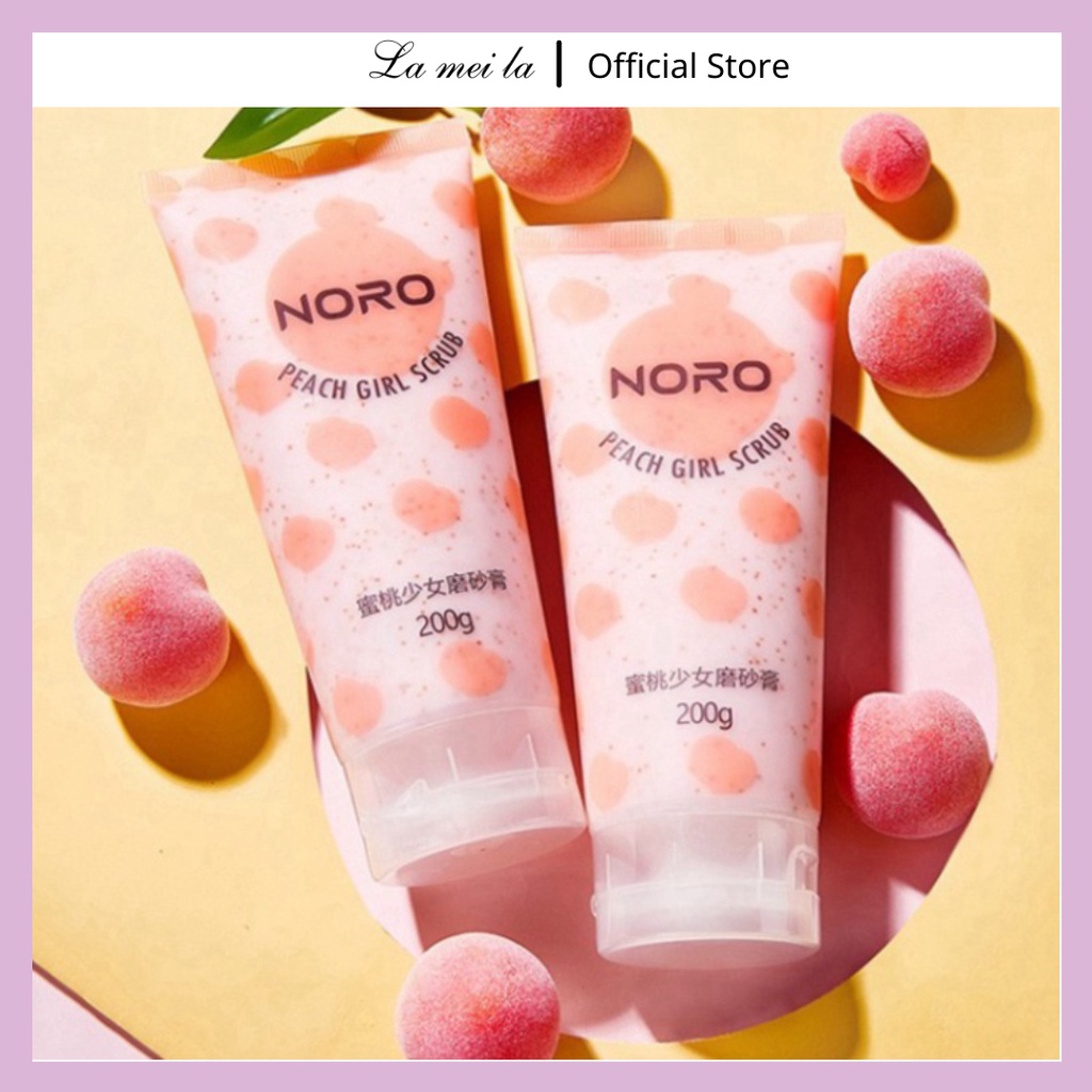 Kem tẩy da chết body đào Noro 200g dạng tuýp nội địa trung Peach Clear Body Scrub NTTBC3