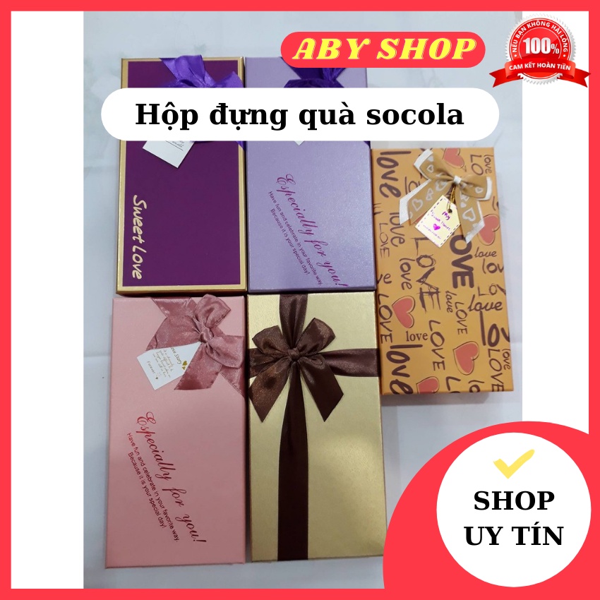 Hộp đựng quà socola ⚡ CAO CẤP ⚡ hộp đựng quà hình chữ nhật 18 viên xinh xắn và cực kỳ chắc chắn