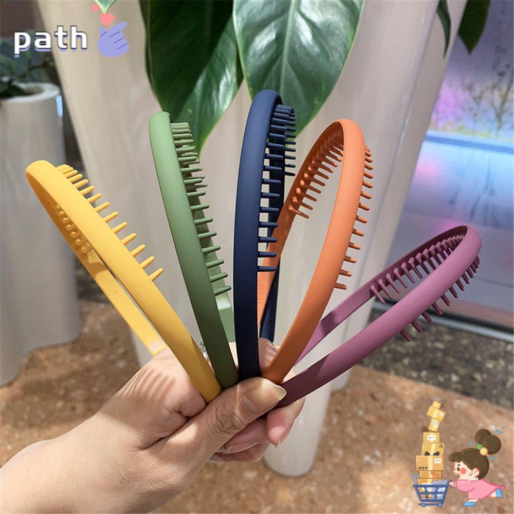 ♪PATH♪ Simplicity Headband Solid Color Toothed Hair Band Hair Accessories Matte Broken Hair Morandi Non-slip/Multicolor