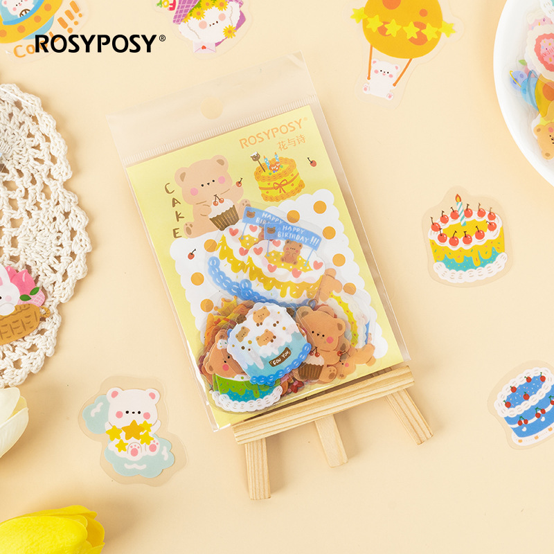 Bộ 40 Miếng Dán Trang Trí Nhật Ký Hình Động Vật Dễ Thương DIY