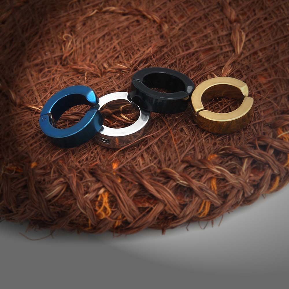 Khuyên Tai Tròn Không Cần Xỏ Lỗ Bằng Thép Không Gỉ