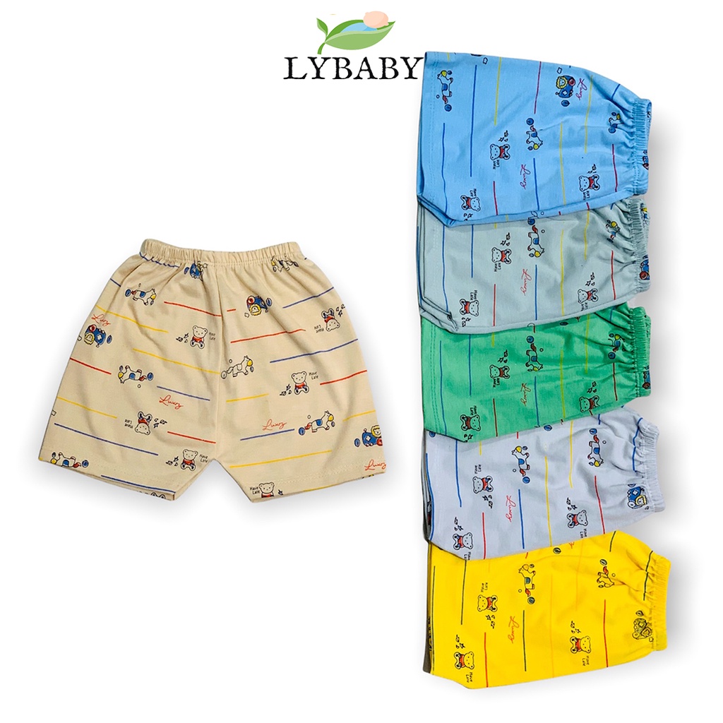 Quần đùi cho bé trai bé gái LYBABY quần cộc chất cotton Họa Tiết mềm mịn QC08