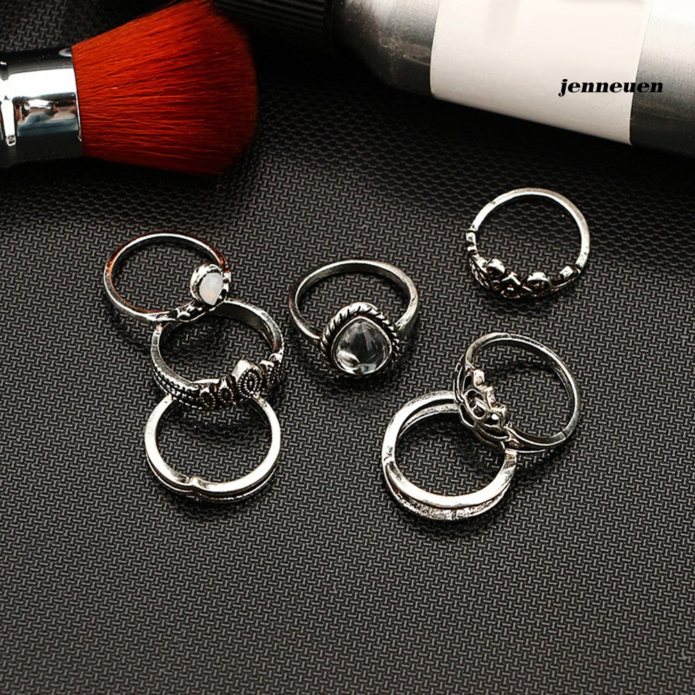 Set 7 Nhẫn Đeo Khớp Ngón Tay Phong Cách Vintage Thời Trang Cho Nữ