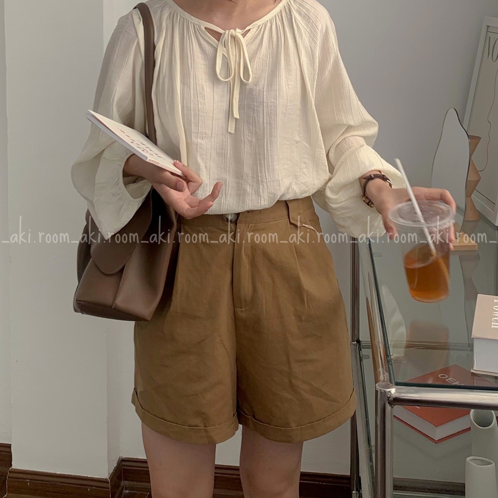 Quần shorts thô mềm gập gấu Jojo