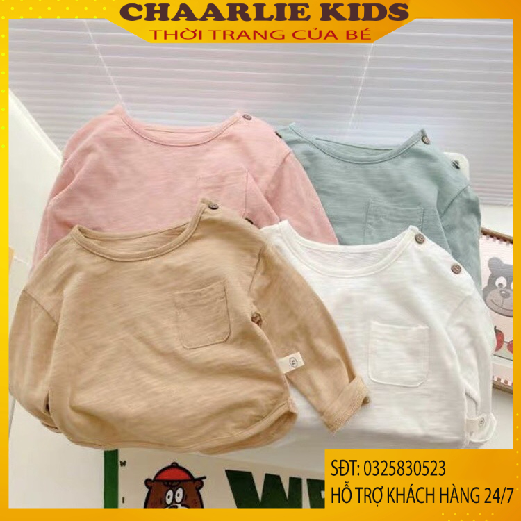 Áo Thun Dài Tay Trẻ Em Dành Cho Bé Trai Và Bé Gái Chất Liệu Cotton Mềm Mịn Thoáng Mát Chaarlie.store