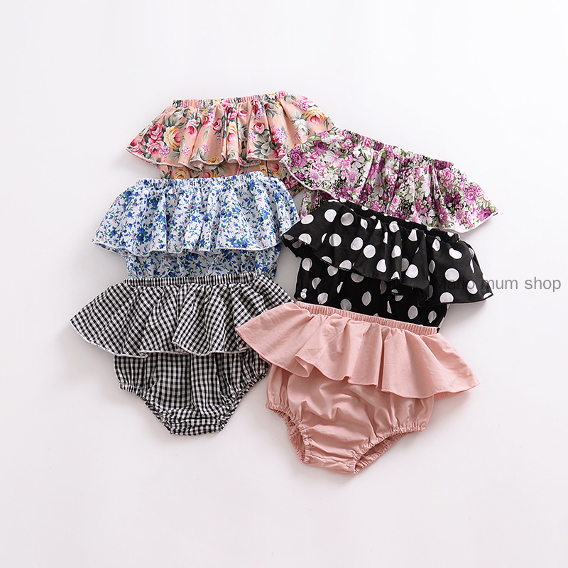 【MARIO SHOP】Baby Girl Floral Trousers Harem Lace Shorts Baby Big PP Pants Practice Pants Ruffled Baby Pants for Infant Quần