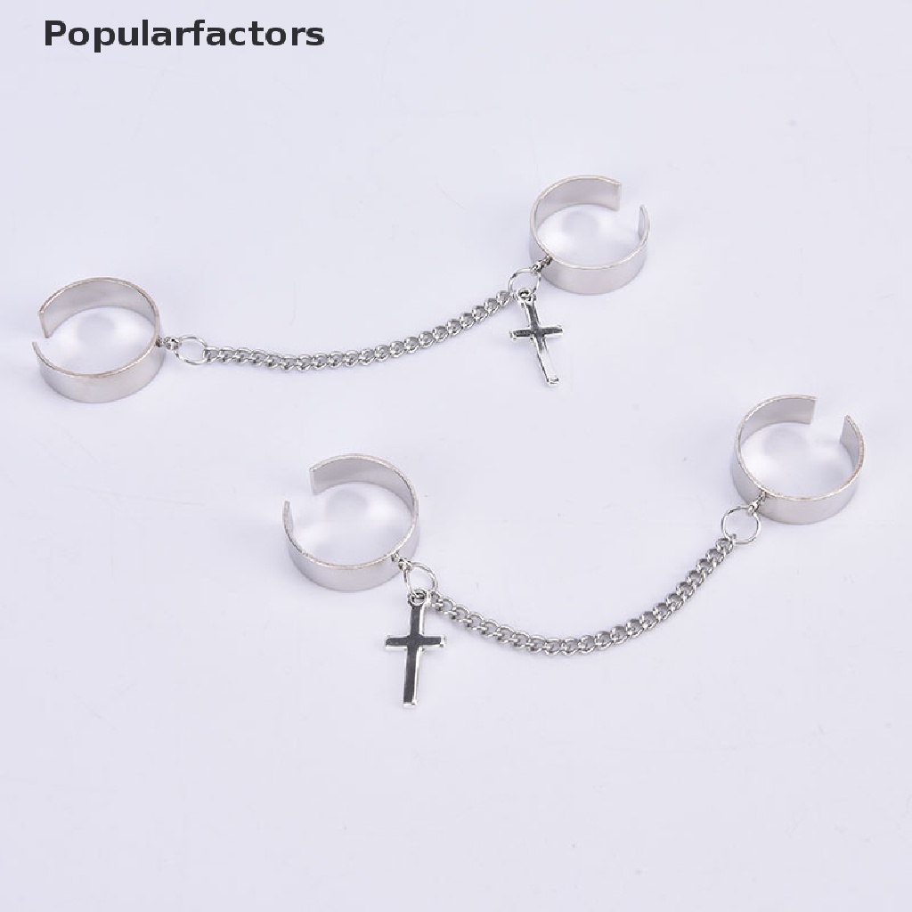 Nhẫn Hai Lớp Hình Chữ Thập Bằng Thép Không Gỉ