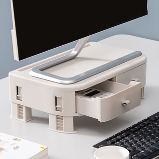 Adjustable Height Computer Monitor Riser Computer Stand -White