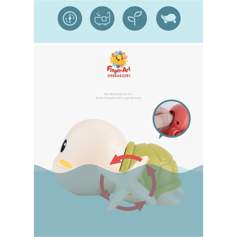 Đồ Chơi Nhà Tắm - Rùa Vặn Dây Cót Bơi Trên Mặt Nước - Đồ Chơi Cho Bé
