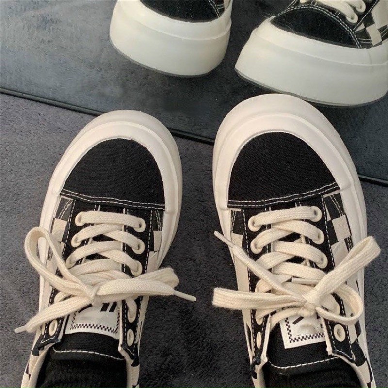 Giày thể thao thấp cổ nữ hoạ tiết caro cá tính, Giày sneaker nữ đế bằng  thấp cổ siêu hot | BigBuy360 - bigbuy360.vn