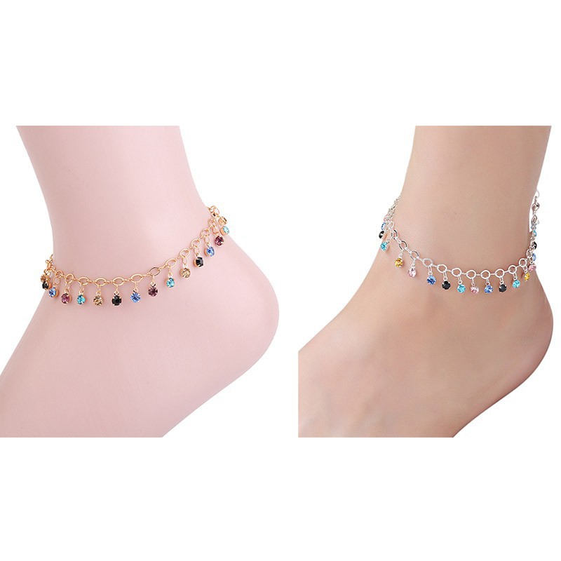 Lắc chân đính đá nhiều màu thiết kế thời trang | BigBuy360 - bigbuy360.vn