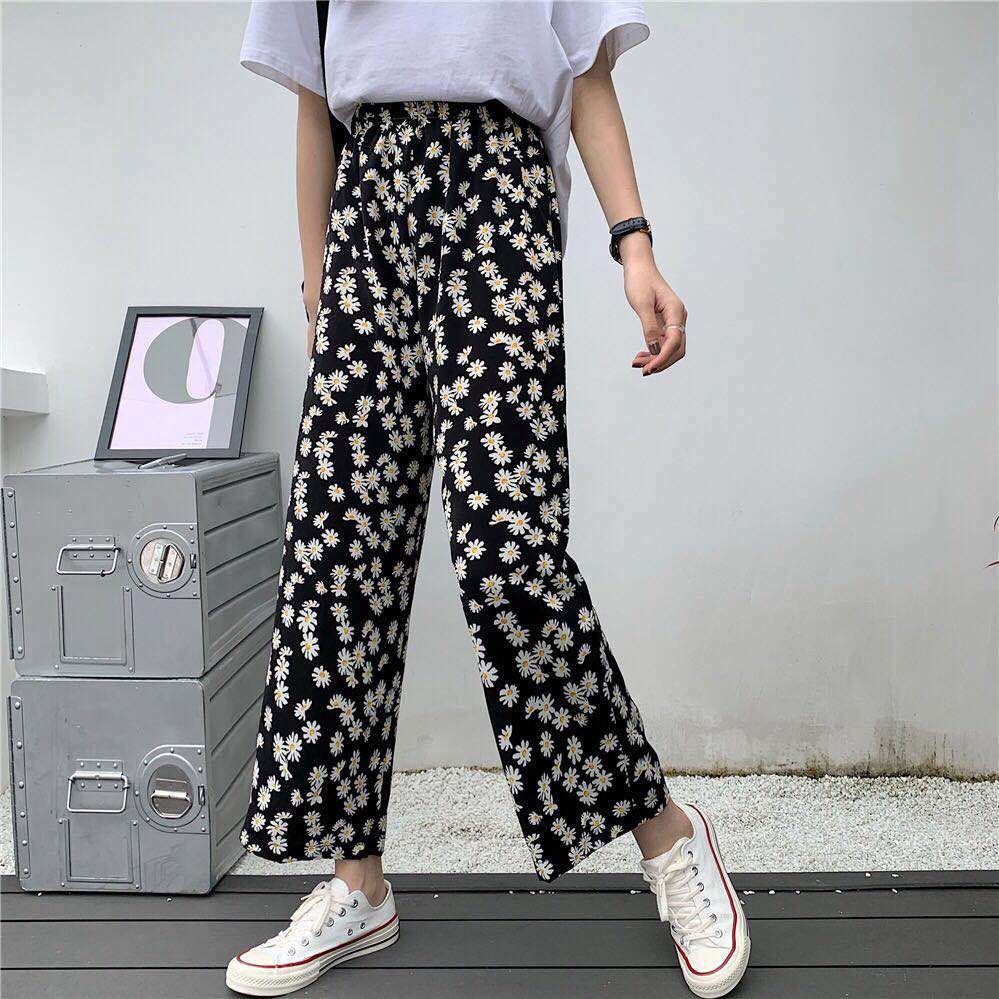 Quần Dài Ống Rộng Họa Tiết Hoa Cúc Xinh Xắn Cho Nữ | BigBuy360 - bigbuy360.vn