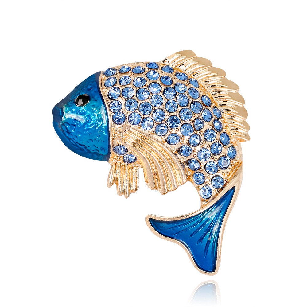 Ghim Cài Áo Hình Cá Chép Đính Đá Xinh Xắn