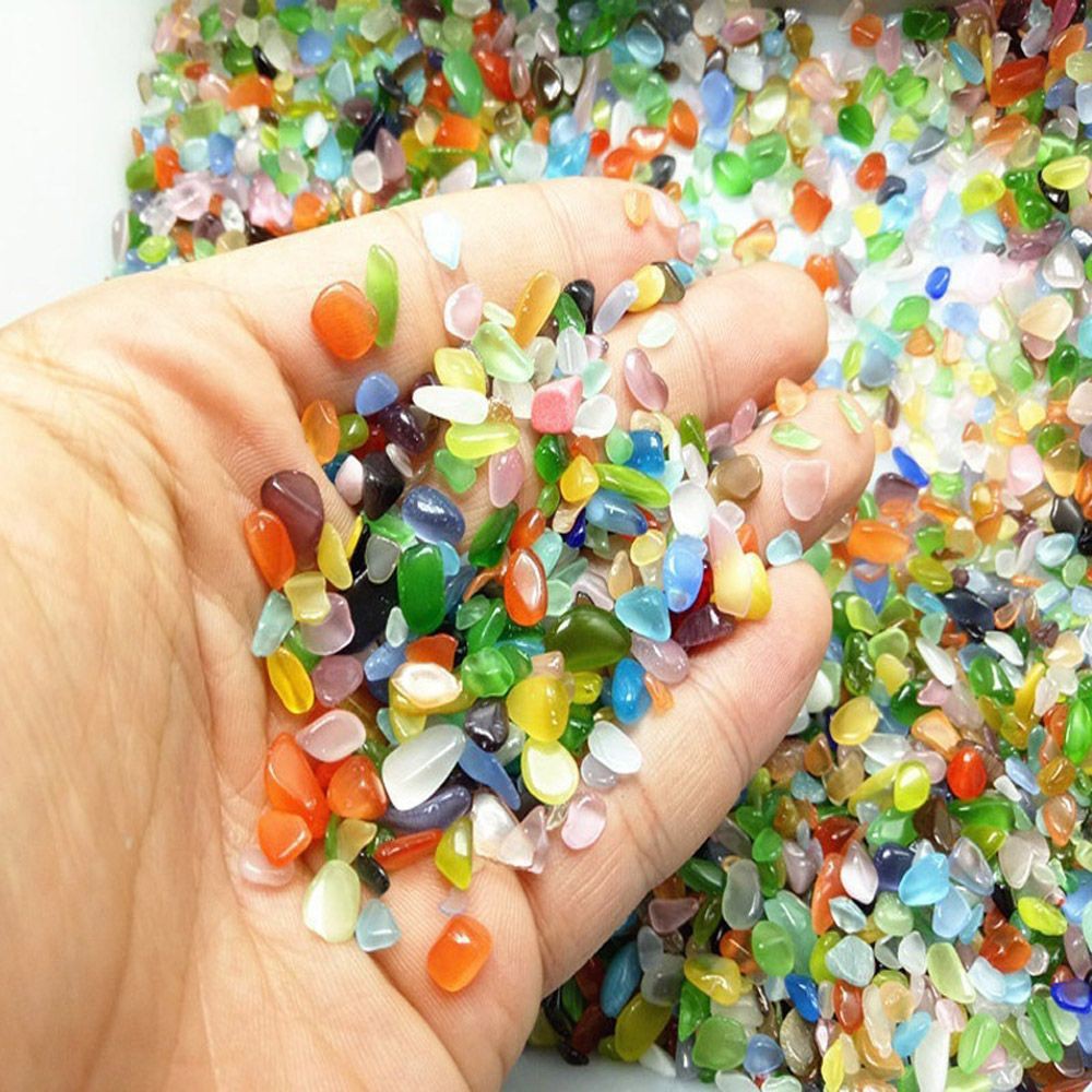 Gói 100g viên đá màu tự nhiên trang trí bể cá