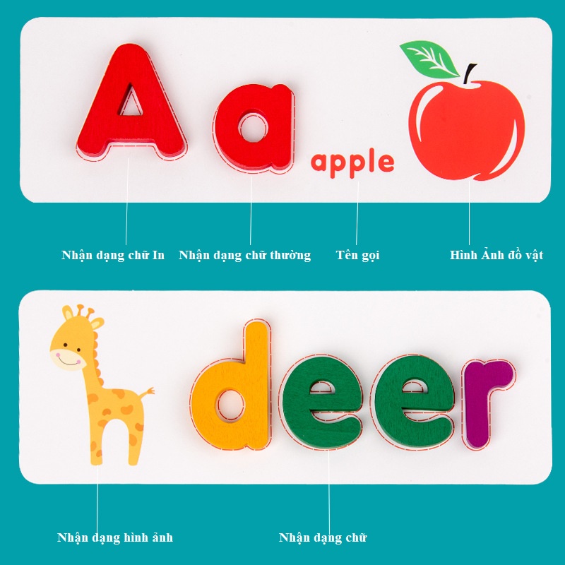 Spelling Game Đồ Chơi Ghép Chữ Đánh Vần Thẻ Học Tiếng Anh Trò Chơi Ghép Từ Vựng Tiếng Anh - BỐ KHỦNG LONG