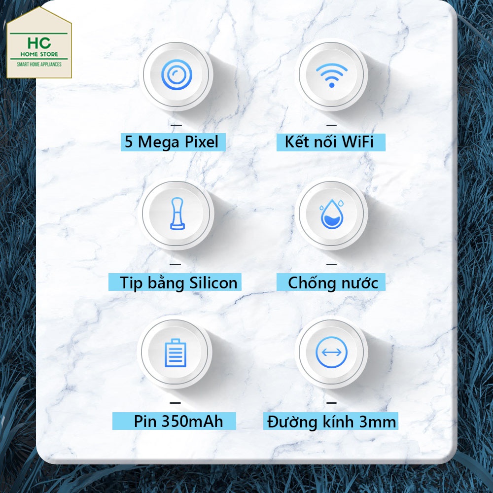 Máy lấy ráy tai camera thông minh không dây Earpick X3 có đầu nặn mụn, camera nội soi FHD 1080P dùng soi tai, mũi, họng