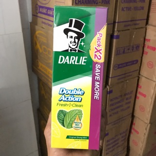 Hộp 2 tuýp kem đánh răng ông già Darlie Thái Lan 170gx2