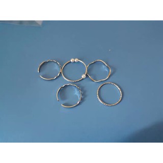 set 5c nhẫn thanh mảnh phong cách Hàn Quốc